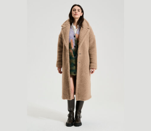 Alwero - Mantel "TEDDY MAX" Adult,  TAN, Biowolle Ultra Light