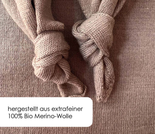 OH CHAPÔ - XXL Schal, SOFIA, Sand, Bio Merinowolle – Bild 3