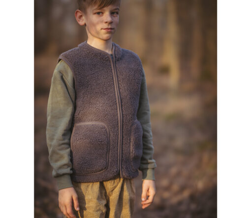 Alwero - Bodywarmer RUDI Junior, Anthrazit, Biowolle – Bild 2