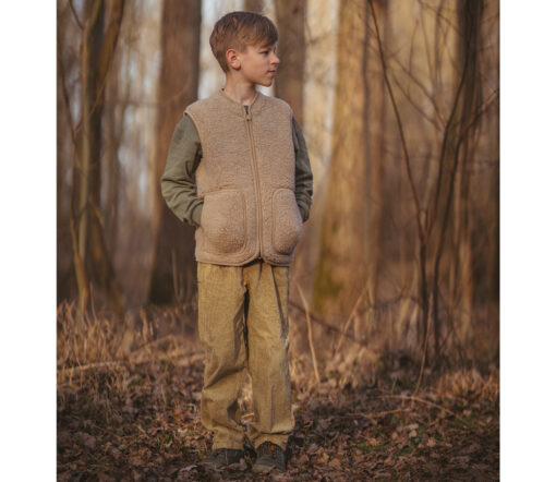 Alwero - Bodywarmer RUDI Junior, Tan, Biowolle