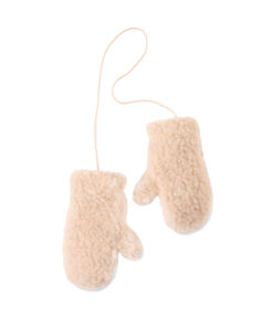 Alwero - Handschuhe "GULLY JUNIOR" mit Band, SAND BROWN, Biowolle Ultra Light