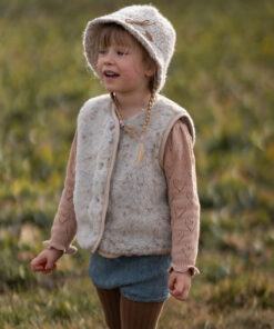 Alwero - Bodywarmer "TYB" Junior, Biowolle, BEIGE MULTI DOTS, ultra light