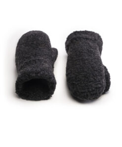 Alwero - Handschuhe "GULLY JUNIOR" mit Band, DEEP BLACK, Biowolle Ultra Light