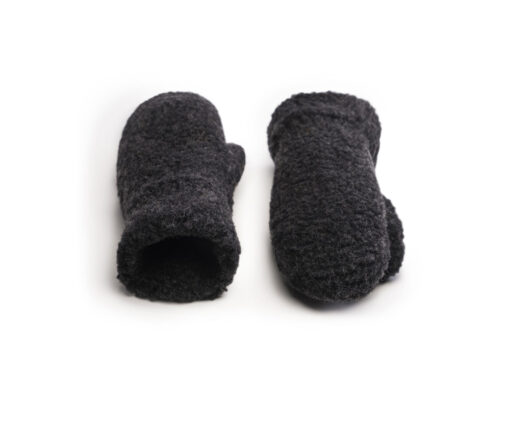 Alwero - Handschuhe "GULLY JUNIOR" mit Band, DEEP BLACK, Biowolle Ultra Light
