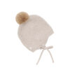 Huttelihut -   Mütze Wool Knit w. Pompom, MerinoWolle, creme