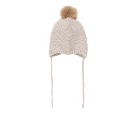 Huttelihut -   Mütze Wool Knit w. Pompom, MerinoWolle, creme – Bild 2