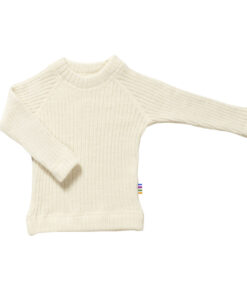 JOHA - Langarm Shirt gerippt, Merinowolle, natur