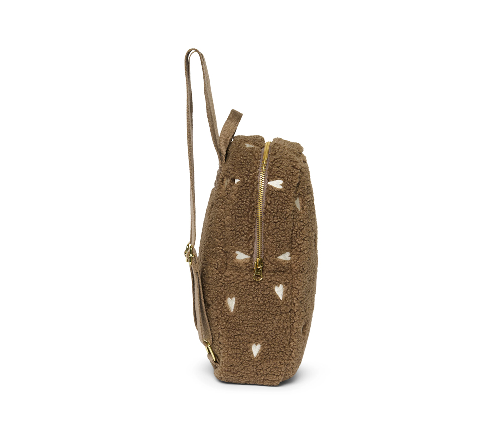 Studio Noos Rucksack Mini TEDDY HEARTS brown LIMITED EDITION Hej Skat Family Concept Store