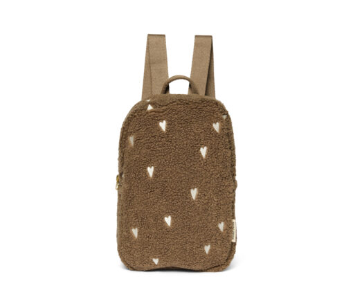 Studio Noos - Rucksack Mini "TEDDY HEARTS" brown LIMITED EDITION