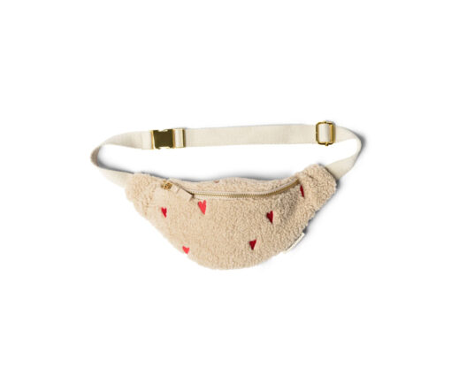 Studio Noos - Mini Bauchtasche "TEDDY HEARTS", beige LIMITED EDITION