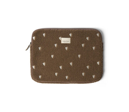 Studio Noos - Laptop-Tasche "TEDDY HEARTS", 15 Zoll, brown LIMITED EDITION