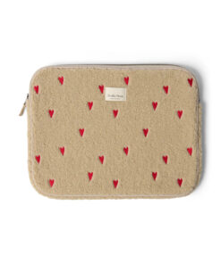 Studio Noos - Laptop-Tasche "TEDDY HEARTS", 15 Zoll, beige LIMITED EDITION