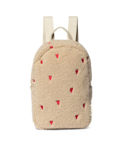 Studio Noos - Rucksack Mini "TEDDY HEARTS" beige LIMITED EDITION