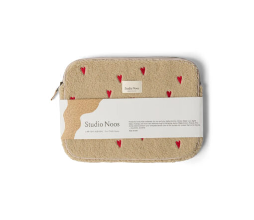 Studio Noos - Laptop-Tasche "TEDDY HEARTS", 13 Zoll, beige LIMITED EDITION – Bild 2