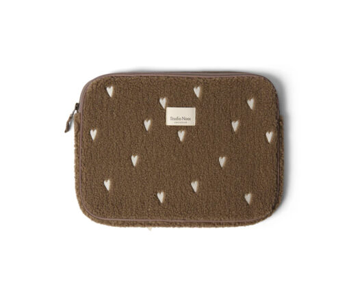 Studio Noos - Laptop-Tasche "TEDDY HEARTS", 13 Zoll, brown LIMITED EDITION