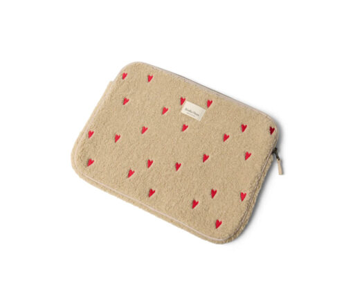 Studio Noos - Laptop-Tasche "TEDDY HEARTS", 15 Zoll, beige LIMITED EDITION – Bild 2