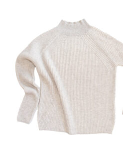 Papa Lobster - Pullover Damen/Teens, 'MAUD', hellgrau/weiß, Kaschmir