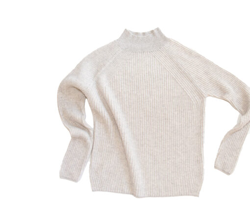 Papa Lobster - Pullover Damen/Teens, 'MAUD', hellgrau/weiß, Kaschmir
