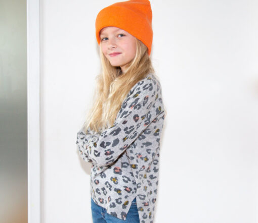 Papa Lobster - Pullover TEENS 'Romy LEO', grey melange, Kaschmir – Bild 3