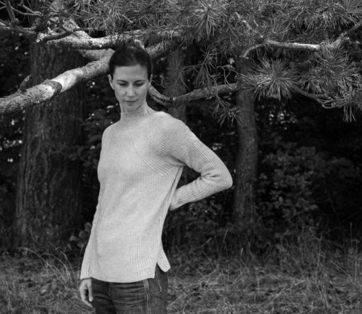 Papa Lobster - Pullover Damen/Teens, 'MAUD', hellgrau/weiß, Kaschmir – Bild 7