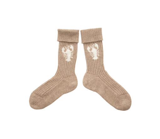 Papa Lobster - Socken Damen/Teens, Papa Lobster, beige melange/weiß, Kaschmir
