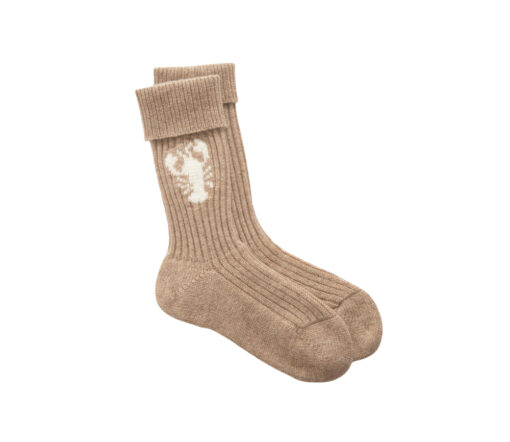 Papa Lobster - Socken Damen/Teens, Papa Lobster, beige melange/weiß, Kaschmir – Bild 4