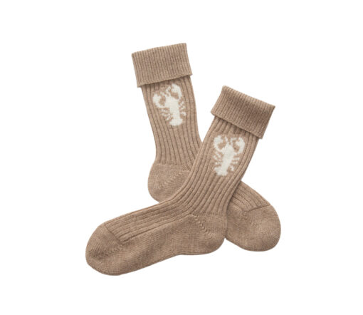 Papa Lobster - Socken Damen/Teens, Papa Lobster, beige melange/weiß, Kaschmir – Bild 2