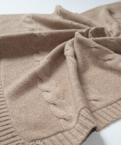 Papa Lobster - Babydecke, 'JULES' mit Zopfmuster, beige, Kaschmir