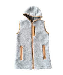 Alwero - Weste "APRES" Adult mit Kapuze, ICE BLUE, Biowolle Ultra Light