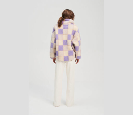 Alwero - Sweater BEL, Oversize, LILA CHECKERED, Biowolle, LIMITED EDITION – Bild 5