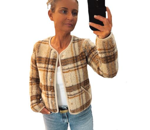 Alwero - Jacke "TYBS" Adult, SCOTCH BEIGE, Biowolle Ultra Light – Bild 4