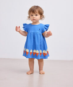 BOBO CHOSES - Baby Kleid "Morning Egg", light blue, Biobaumwolle
