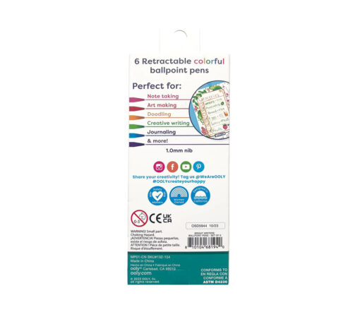OOLY - Kugelschreiber mit Farbtinte BRIGHT WRITERS, 6er-Set – Bild 4