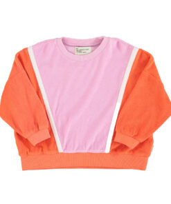 PiuPiuChick - Sweatshirt Terry, Orange/Lavender, Biobaumwolle