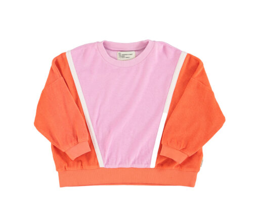 PiuPiuChick - Sweatshirt Terry, Orange/Lavender, Biobaumwolle