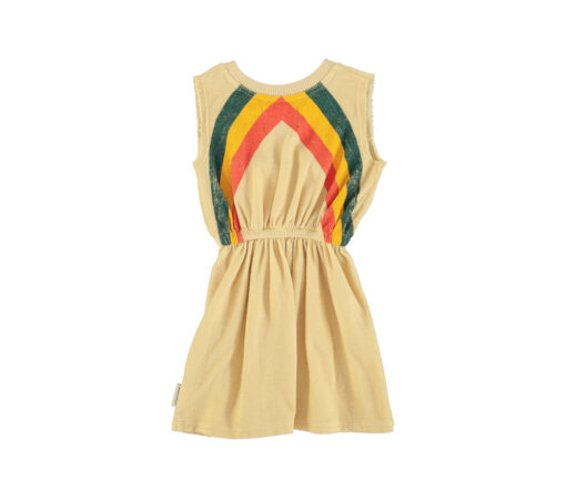 PiuPiuChick - Kleid "STRIPES", Sand, Biobaumwolle – Bild 2