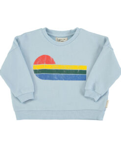 PiuPiuChick - Sweatshirt "WAVES", Blue, Biobaumwolle