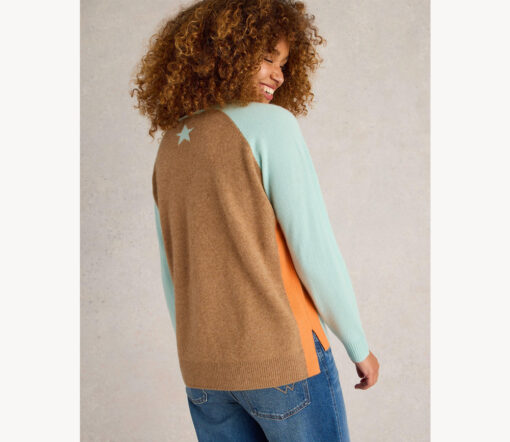 White Stuff - Pullover "VERITY", Cashmere, Mint/Braun – Bild 4