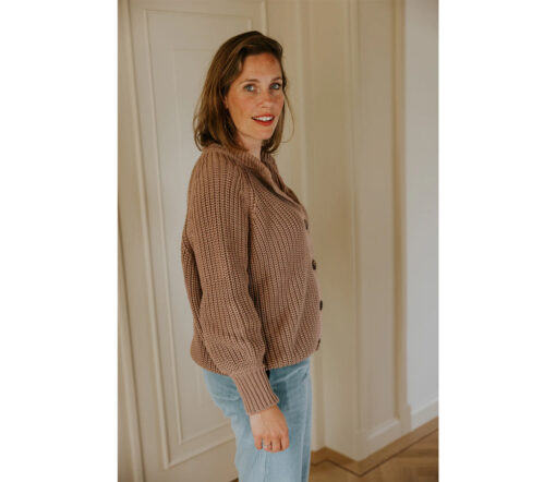 YUKI - Strickjacke Chunky Knit Women, MIST, Bio Baumwolle – Bild 3