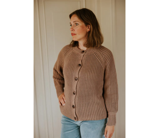 YUKI - Strickjacke Chunky Knit Women, MIST, Bio Baumwolle – Bild 2