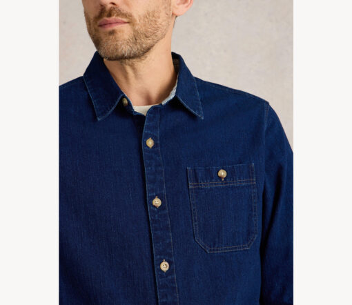 White Stuff - Hemd Langarm "DENIM", navy, BioBaumwolle – Bild 3