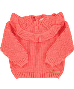 PiuPiuChick - Strickpullover mit Rüschen, Pink, Biobaumwolle