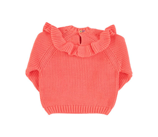 PiuPiuChick - Strickpullover mit Rüschen, Pink, Biobaumwolle – Bild 2