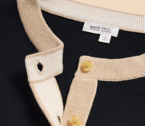 White Stuff - Strickjacke "Charlotte", Biobaumwolle, navy blue – Bild 8