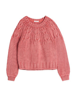 White Stuff - Pullover Zopfmuster "MIA", Biobaumwolle, Coral Pink