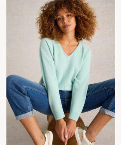 White Stuff - Pullover "VERITY", Cashmere, Mint/Braun
