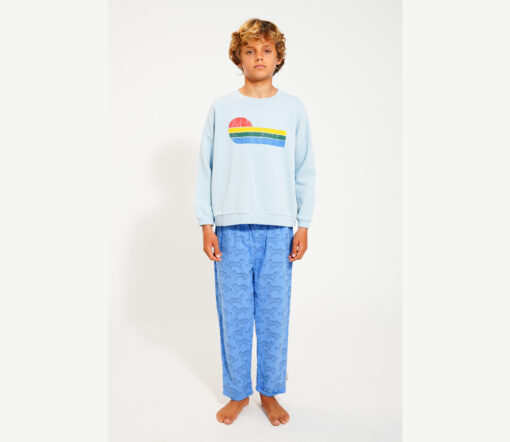 PiuPiuChick - Sweatshirt "WAVES", Blue, Biobaumwolle – Bild 4