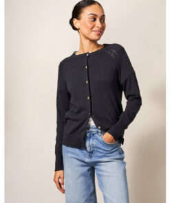 White Stuff - Strickjacke "LULU", navy blue, Biobaumwolle