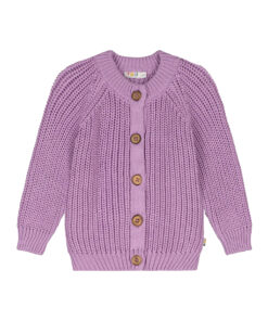 YUKI - Strickjacke Chunky Knit, ORCHID, Bio Baumwolle
