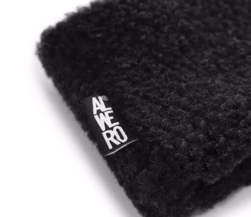 Alwero - Stirnband / Halswärmer VOVO, Deep Black, Biowolle, ultra light – Bild 2